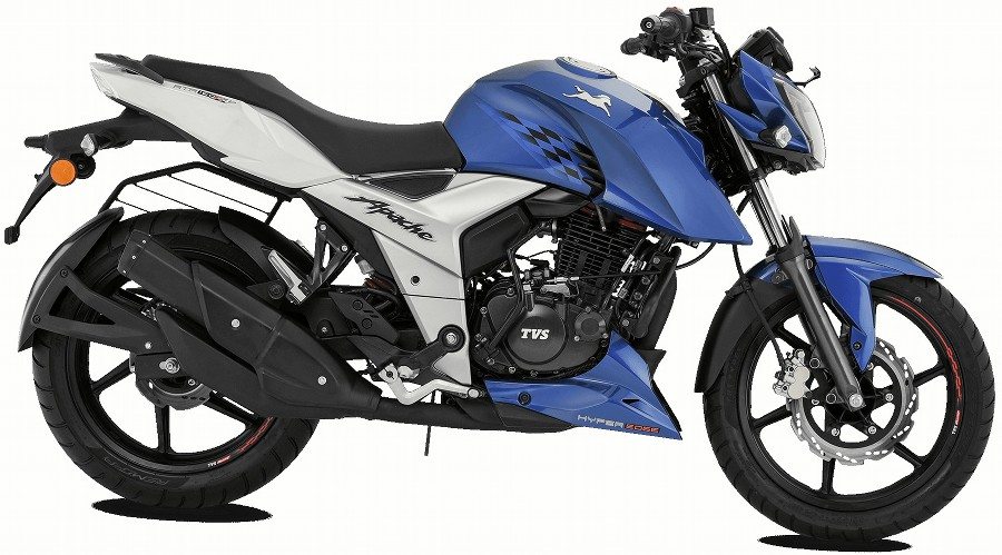 TVS Apache RTR 160 4V in Metallic Blue